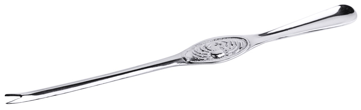 Hummergabel aus Edelstahl, glänzend.