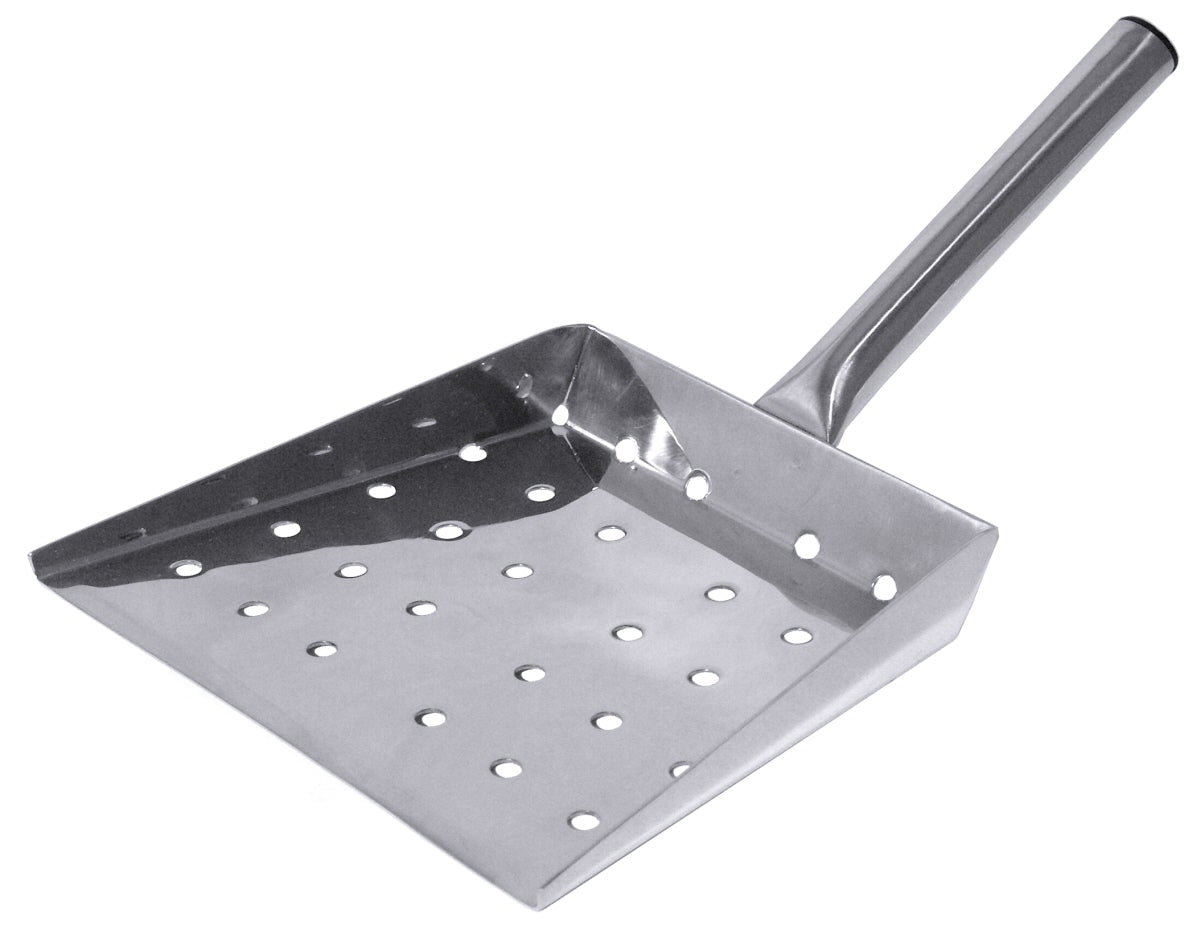 Metallschaufel mit Löchern.