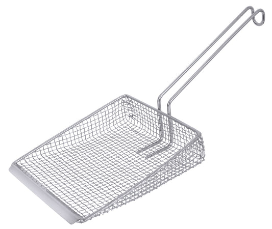 Frittierkorb mit Griff aus Metall.