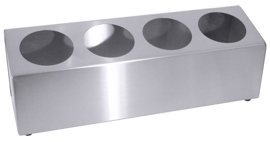 Edelstahlhalter mit vier Öffnungen.