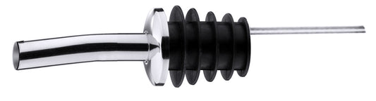 Flaschen-Ausgießer aus Edelstahl, schwarz.