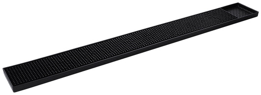 Lange schwarze Abtropfmatte für Bar.
