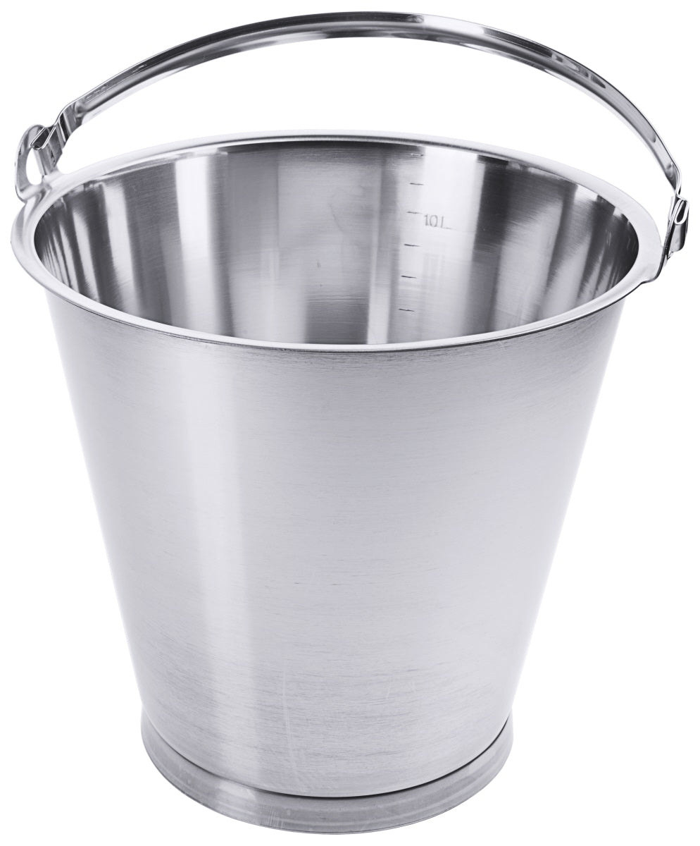 Edelstahl-Eimer mit Tragegriff, 10 Liter