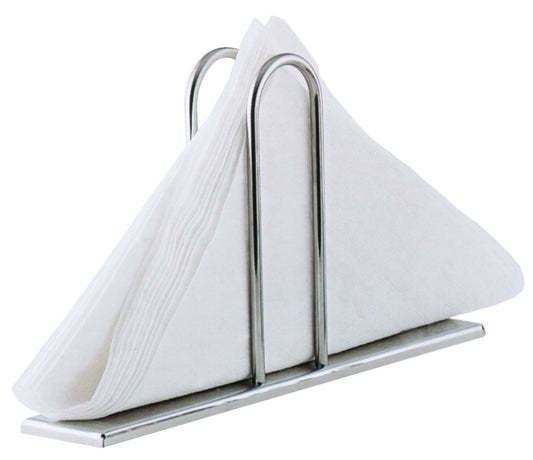 Serviettenhalter aus Metall mit Servietten.