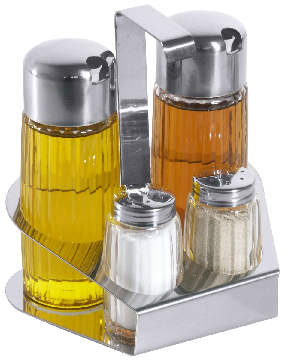 Essig-Öl-Set mit Salz, Pfeffer.