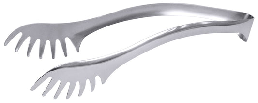 Silberne Spaghettizange aus Metall.