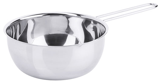 Edelstahlkasserolle mit langem Griff