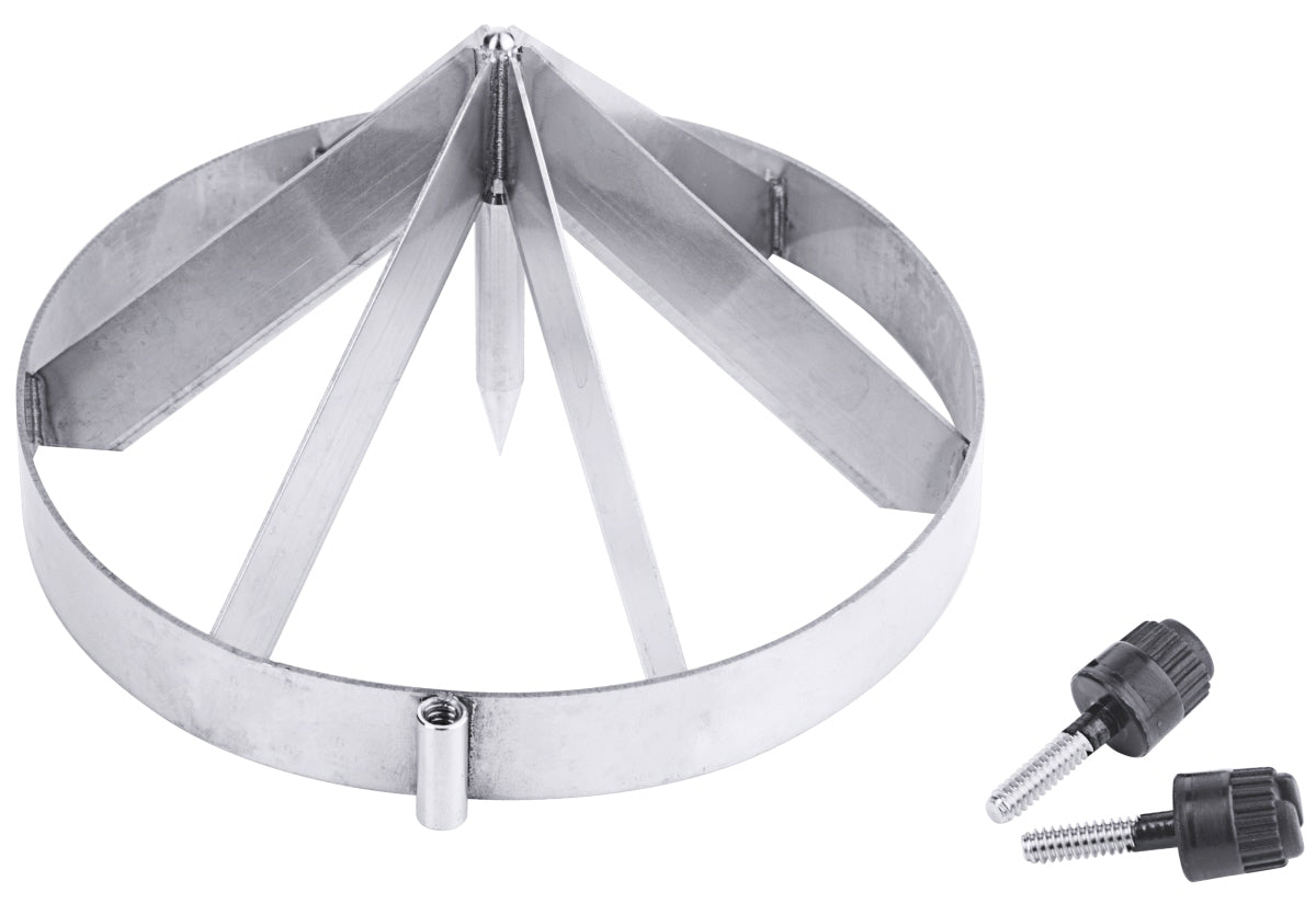 Metallischer Tortenring mit Schrauben.