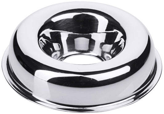 Silberner Flaschenhalter aus Metall.