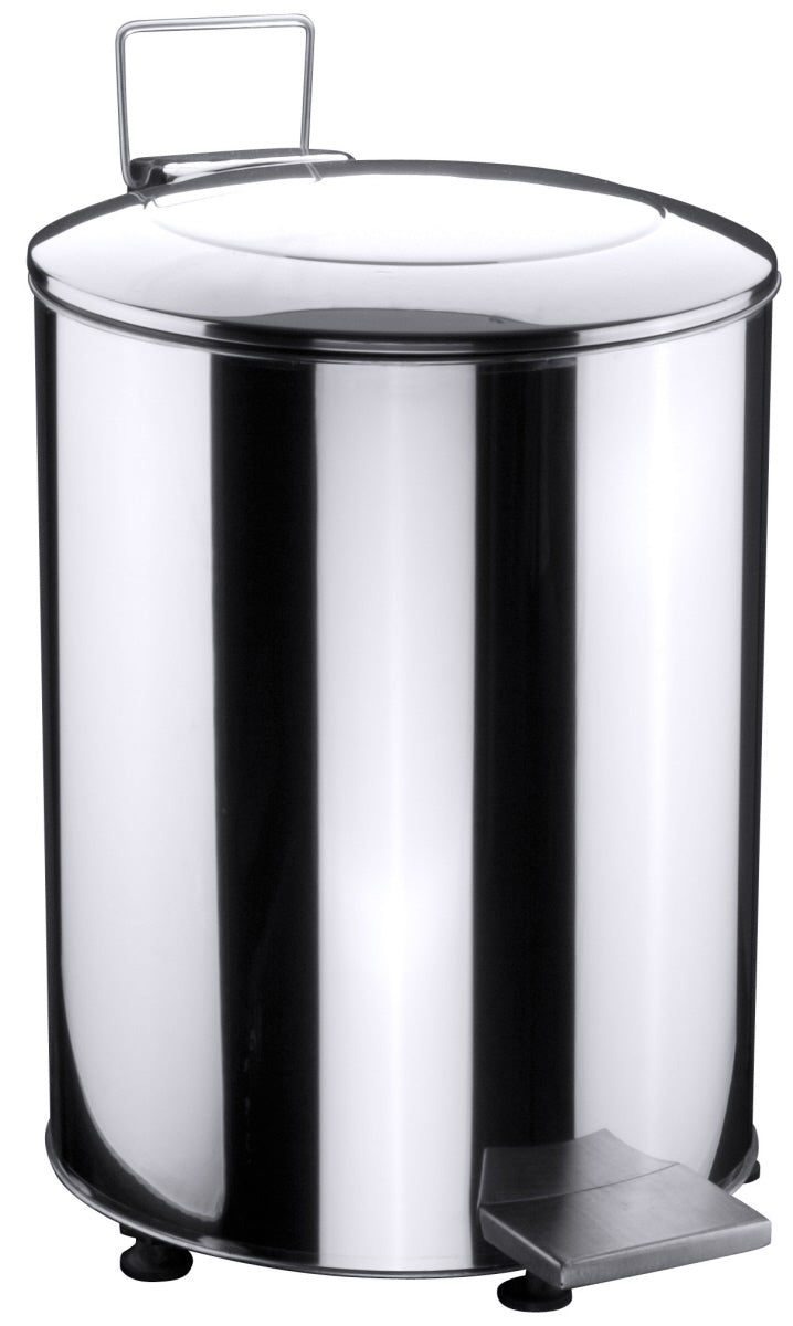 Edelstahl-Mülleimer mit Pedal.