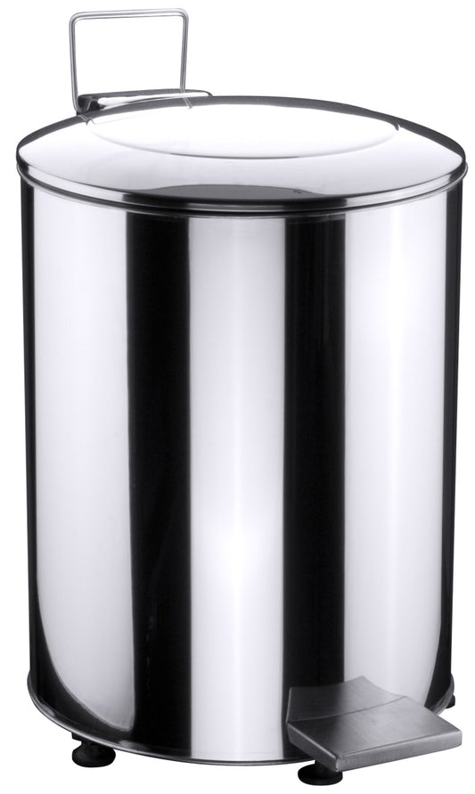 Edelstahl-Mülleimer mit Pedal.