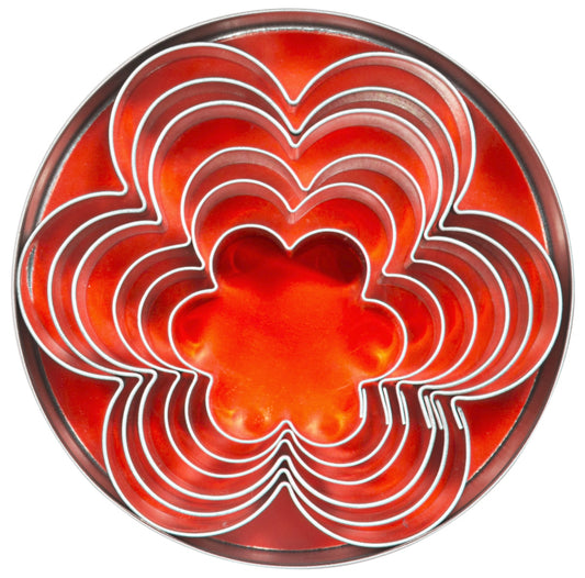 Blumenförmige Ausstechformen, rot.