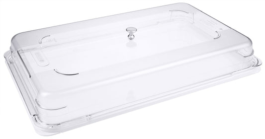 Transparenter GN-Deckel aus Kunststoff.