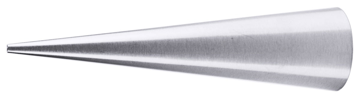 Silberne Spritztülle aus Metall.