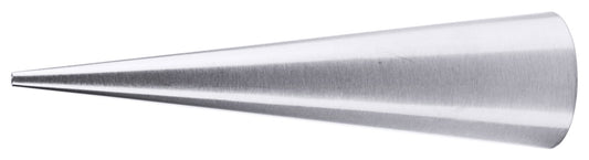Silberne Spritztülle aus Metall.