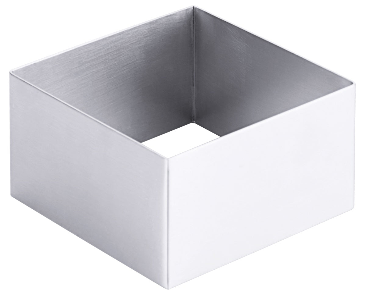 Quadratische Edelstahlform für Gastronomie.