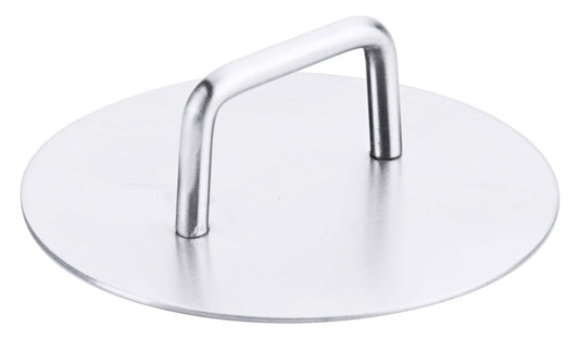 Runder Grillpressen-Deckel aus Metall.