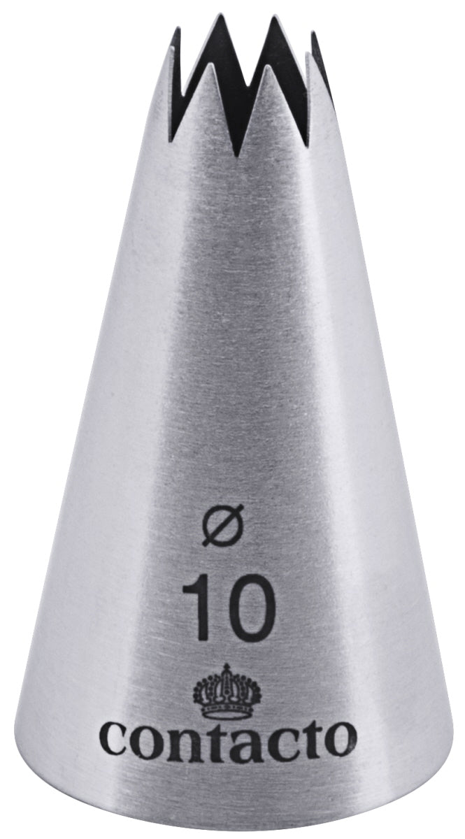 Sterntülle aus Edelstahl, Größe 10.