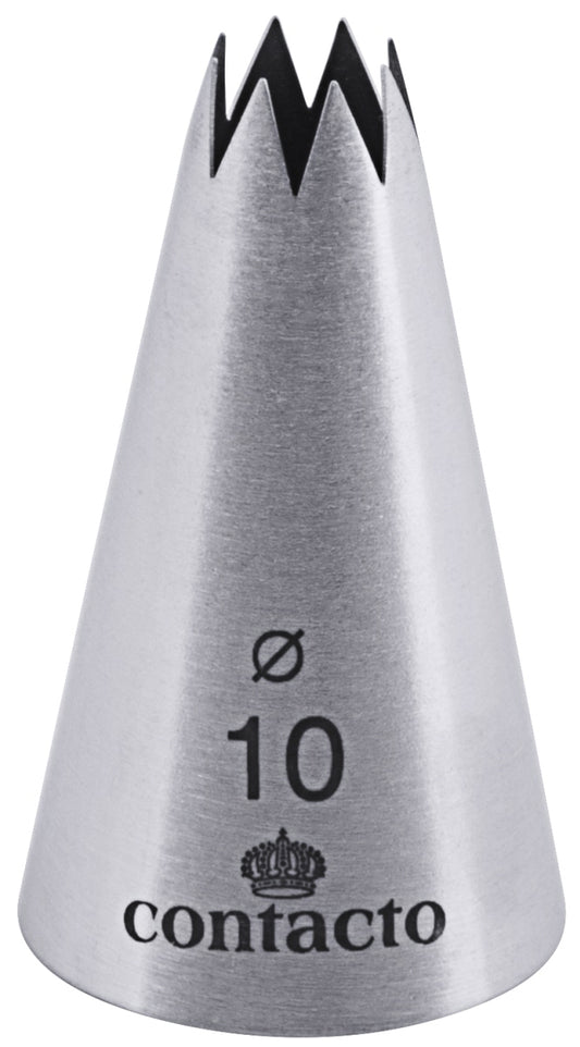 Sterntülle aus Edelstahl, Größe 10.