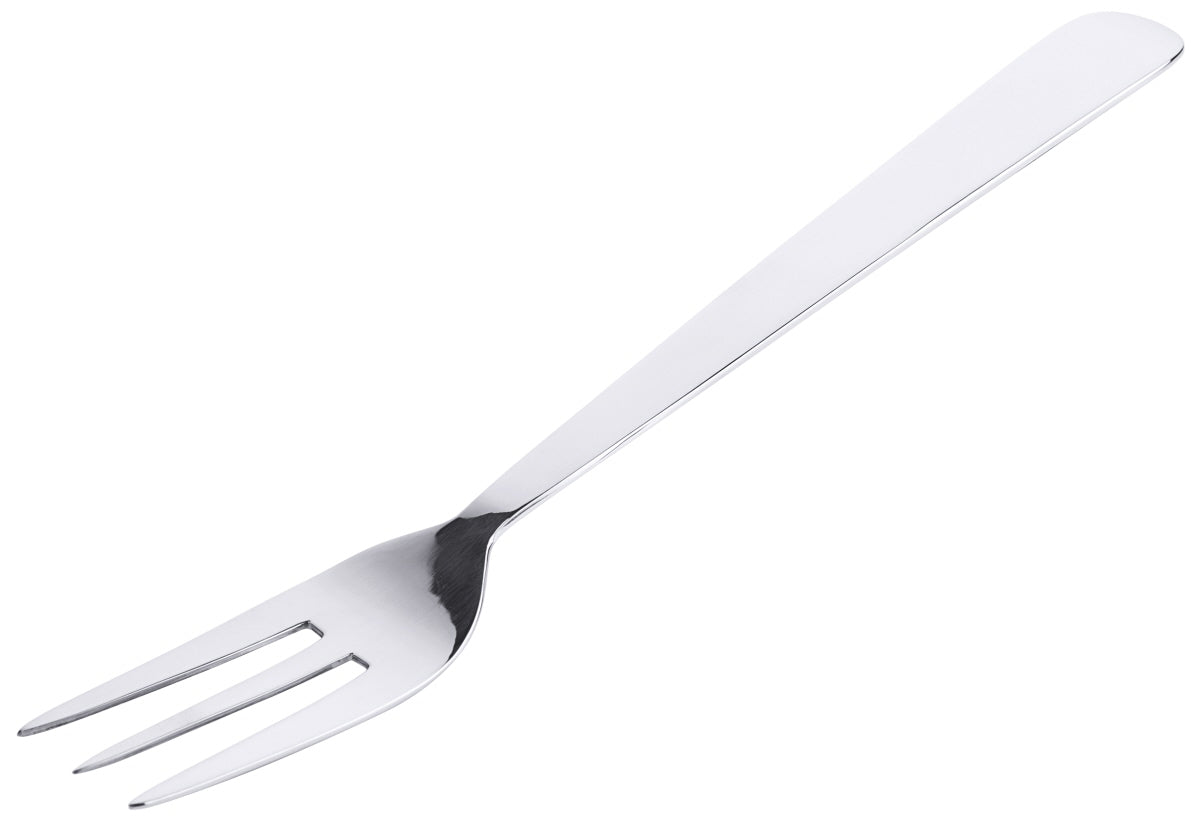 Silberne Gabel mit drei Zinken.