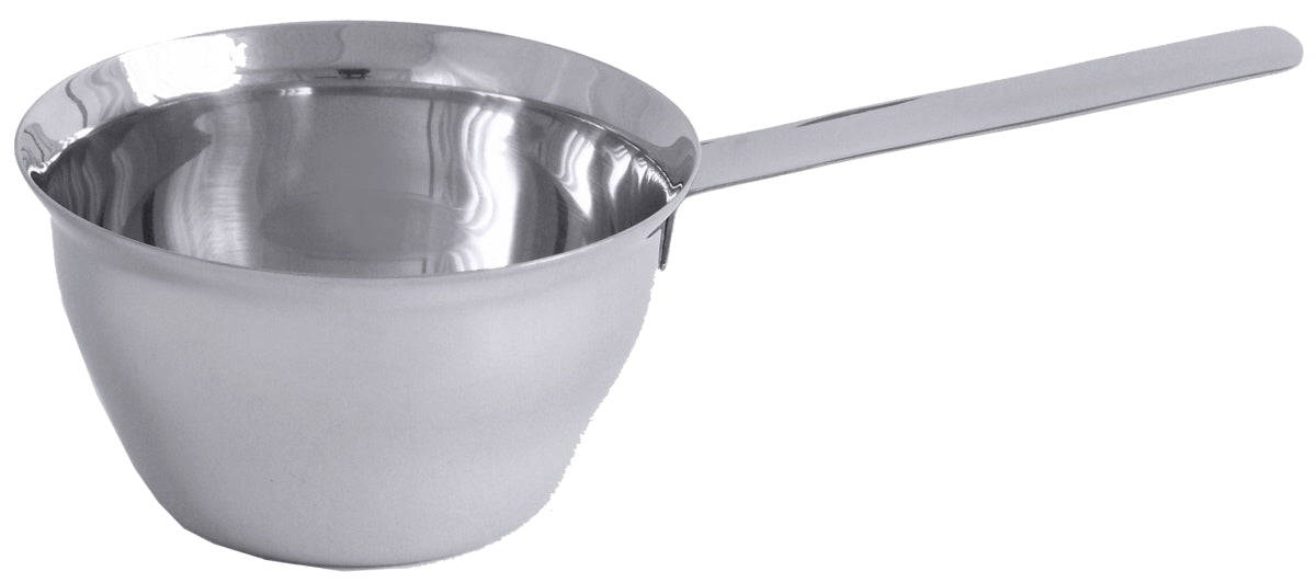 Edelstahl-Schöpfkelle mit langem Griff.