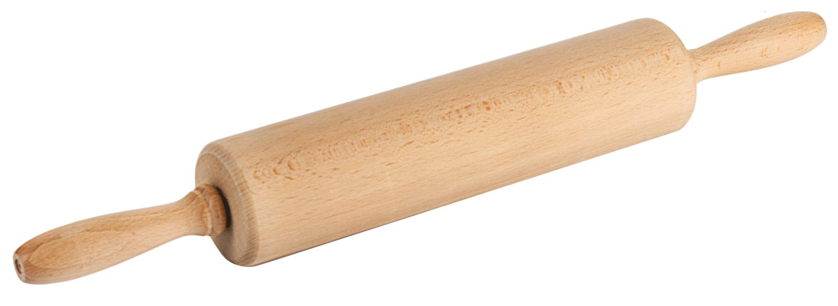 Nudelholz aus Holz mit Griffen.