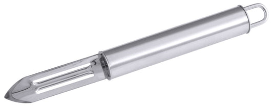 Silberner Sparschäler aus Metall.