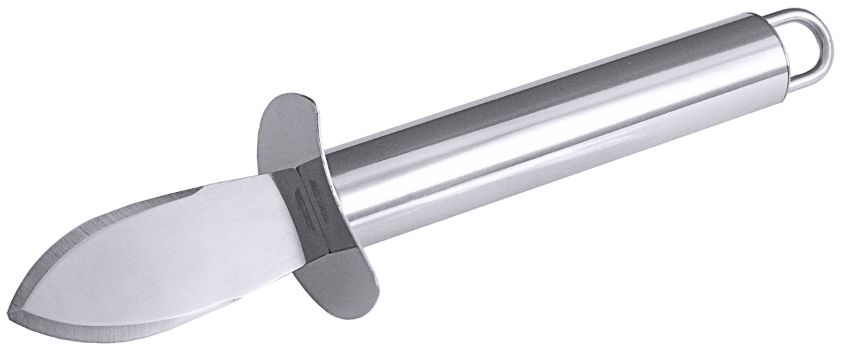 Edelstahl-Gemüsemesser mit Schutzgriff.