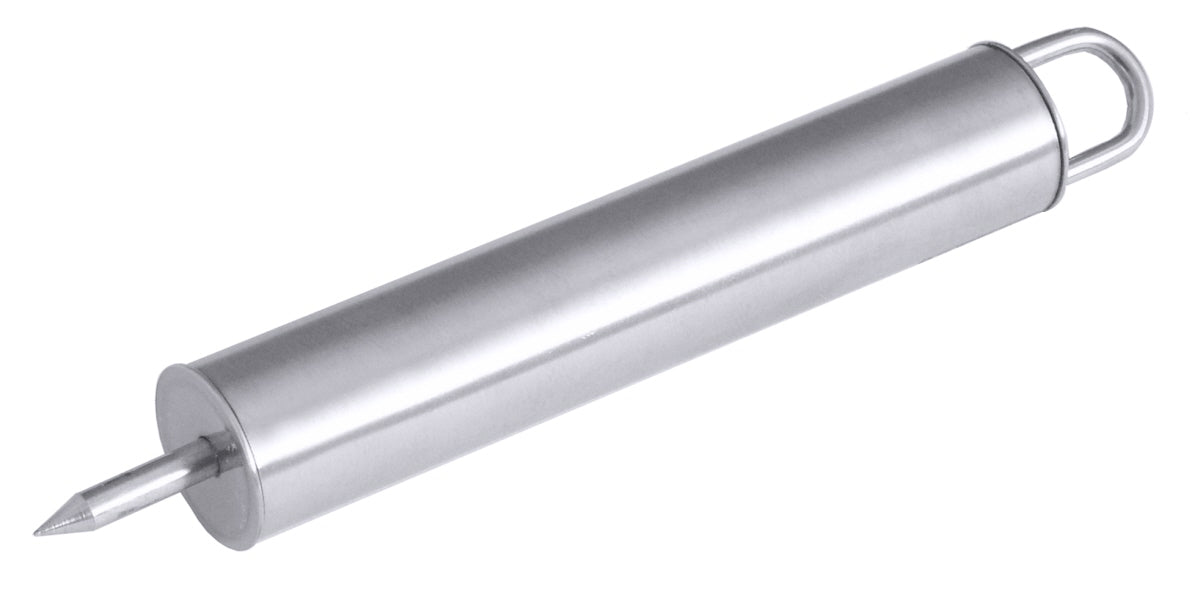 Silberner Fleischzartmacher aus Metall.