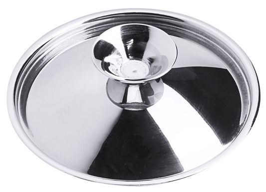 Edelstahl-Deckel mit Grifföffnung.