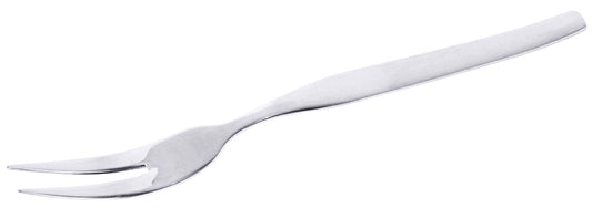 Silberne Fleischgabel mit zwei Zinken.