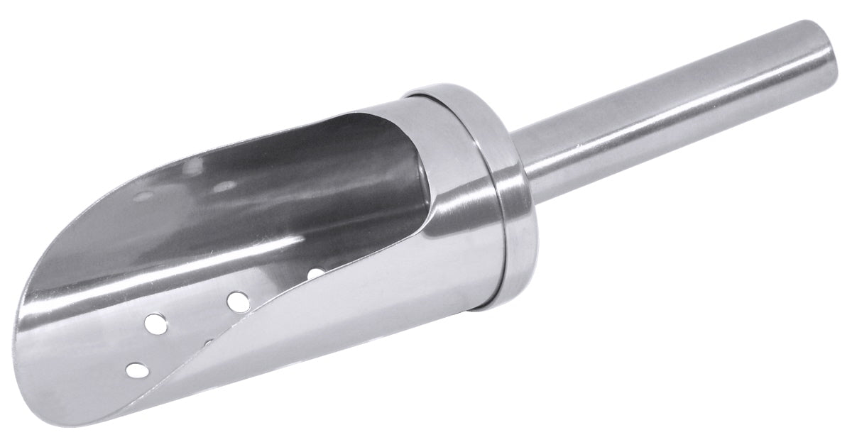 Metallschaufel mit Löchern.