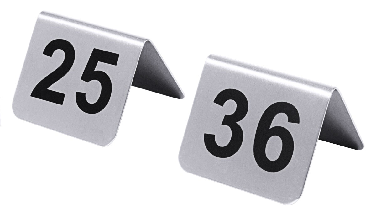 Tischnummern aus Metall, 25, 36.