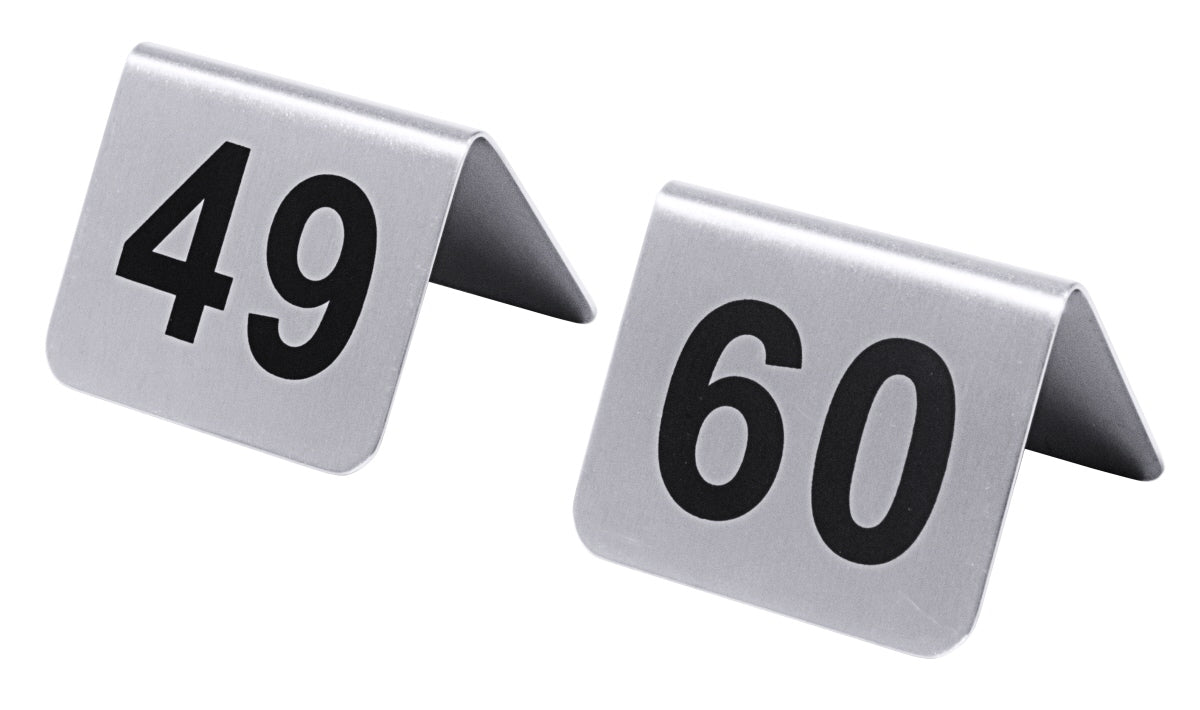 Tischnummern aus Metall, 49, 60.