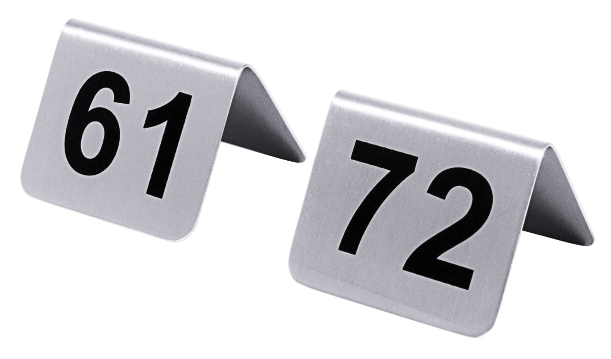 Tischnummern aus Metall, 61, 72.