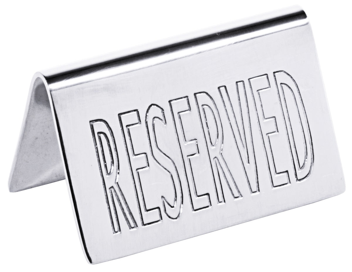 Metallschild mit "RESERVED"-Aufschrift.