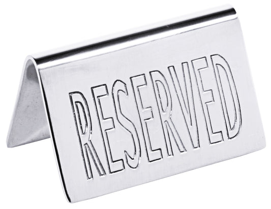 Metallschild mit "RESERVED"-Aufschrift.