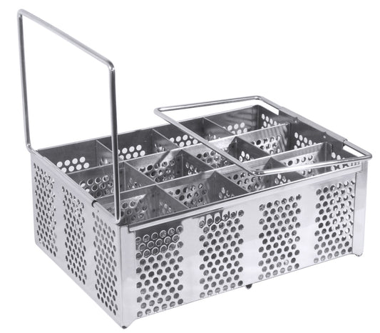 Metallkorb mit Fächern, Griff.