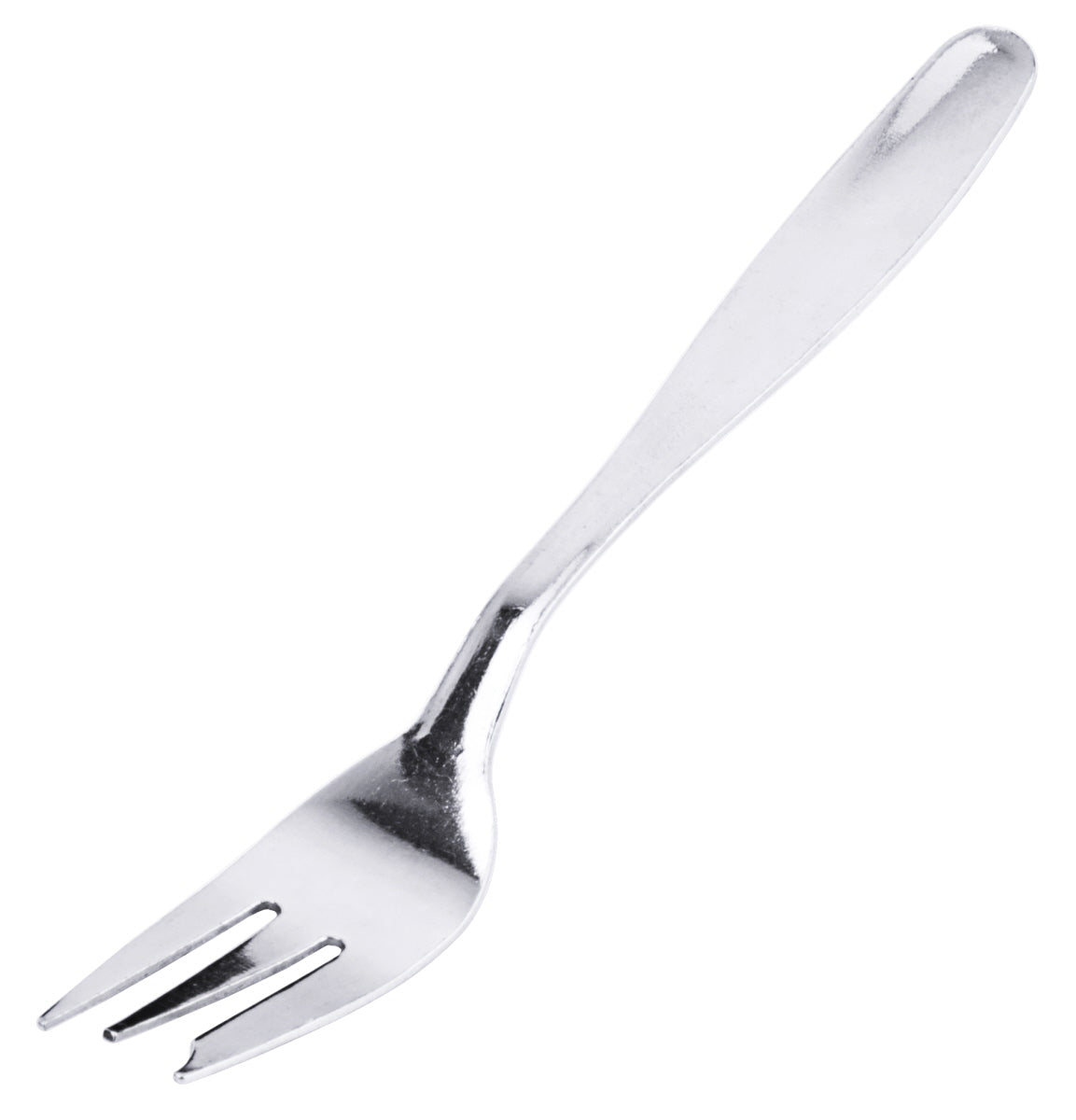 Silberne Gabel mit drei Zinken.