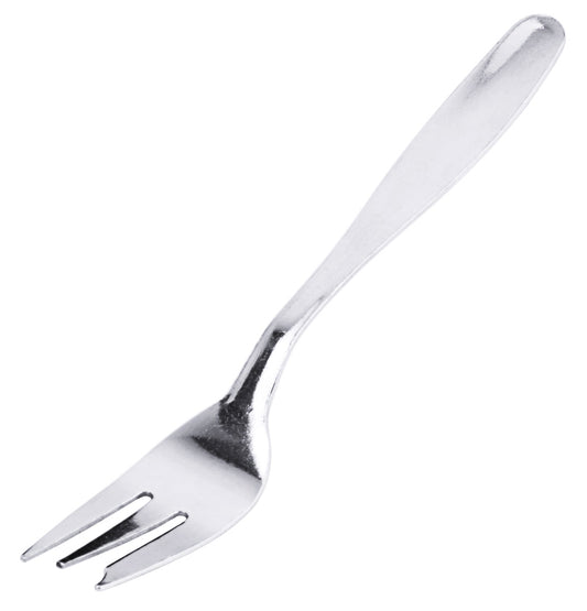 Silberne Gabel mit drei Zinken.