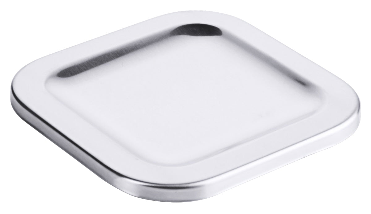 Quadratische Edelstahl-Abdeckung für Gastronomie.