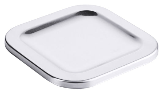 Quadratische Edelstahl-Abdeckung für Gastronomie.
