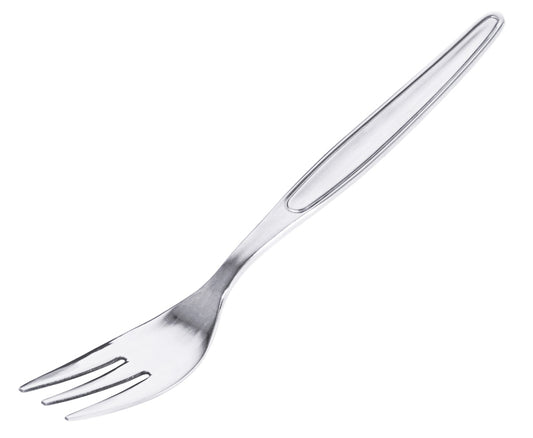 Silberne Gabel mit drei Zinken.