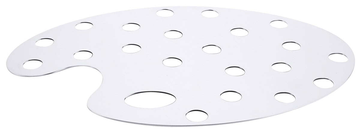 Metallplatte mit Löchern, oval.