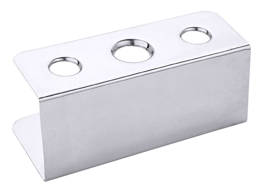 Metallhalterung mit drei Löchern.
