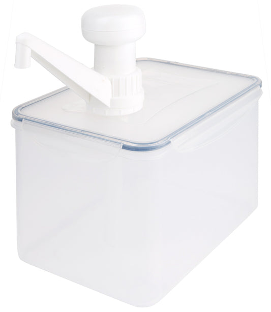 Weißer Vorratsbehälter mit Pumpspender