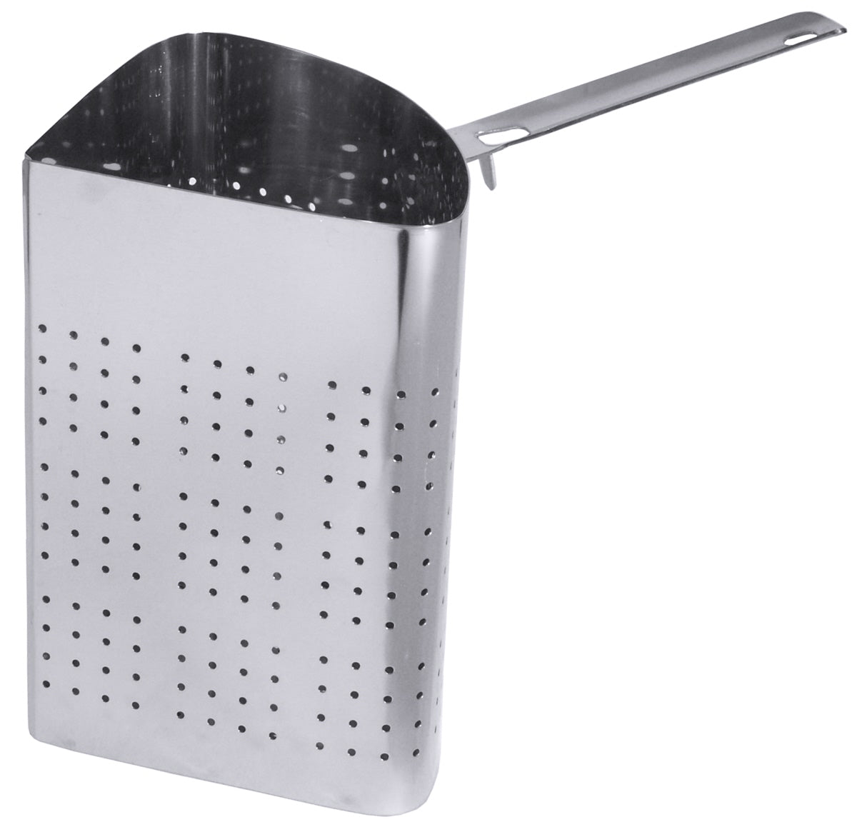 Perforierter Edelstahlkorb mit Griff
