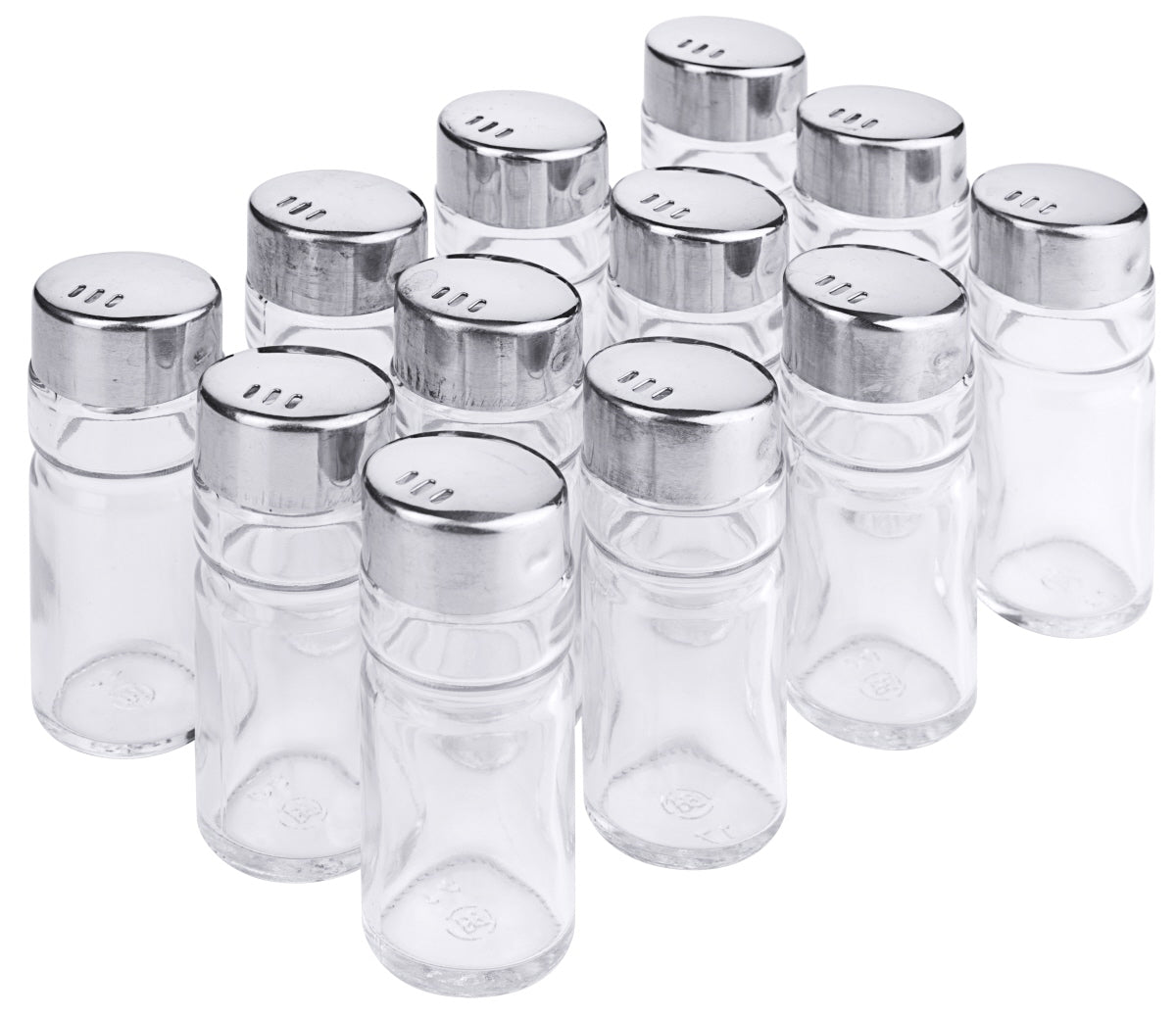 Mehrere leere Gewürzstreuer aus Glas.