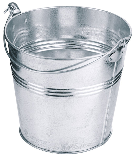 Metalleimer mit Henkel.