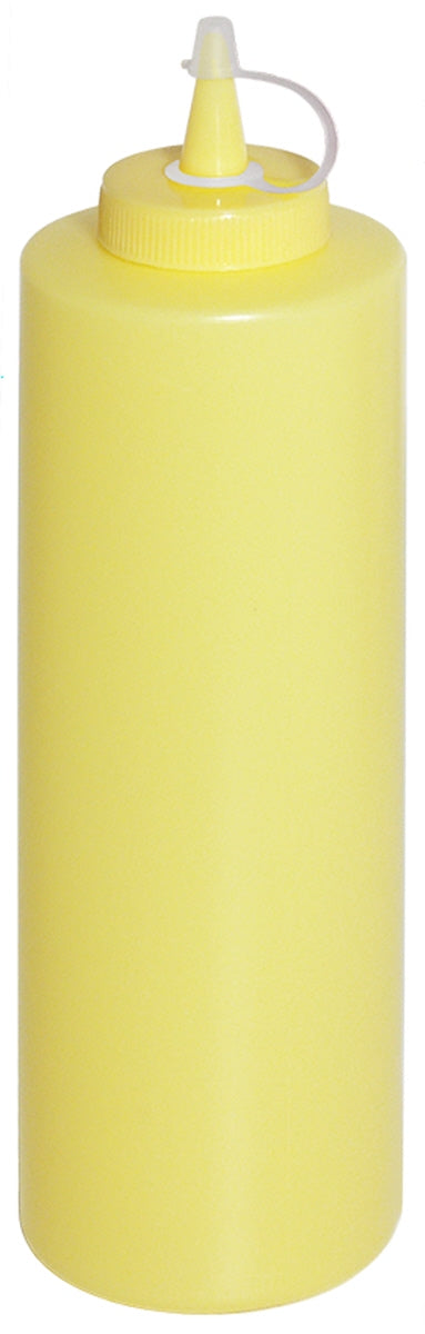 Gelbe Squeeze-Flasche für Soßen.
